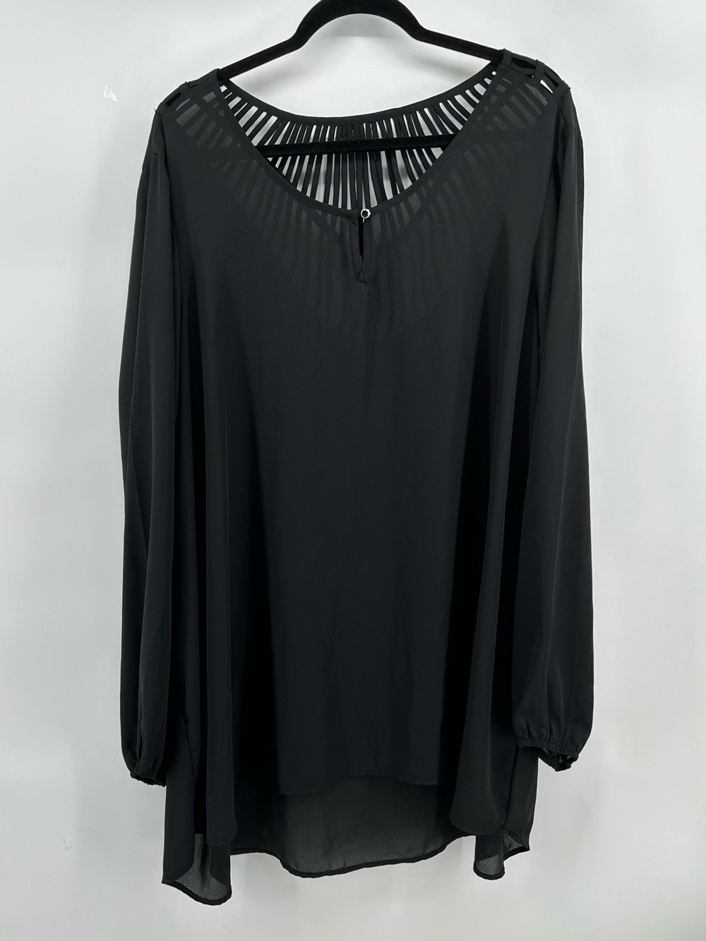Torrid Black Tunic w/ Back Detail Blouse Women's Size 3X